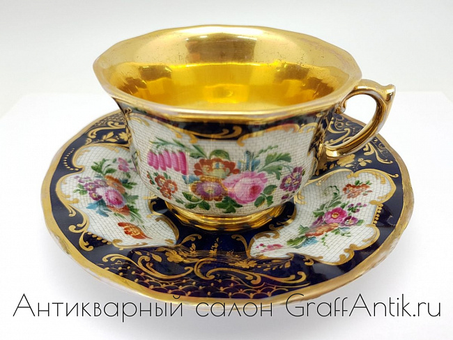 Старинная фарфоровая "Чайная пара" Попов