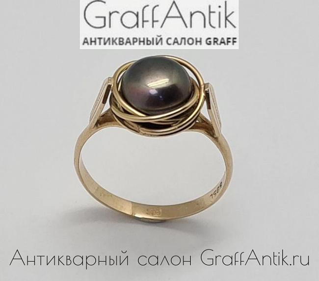 Золотое кольцо с жемчугом