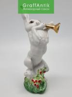 Фарфоровая статуэтка "Заяц с трубой" ЛФЗ