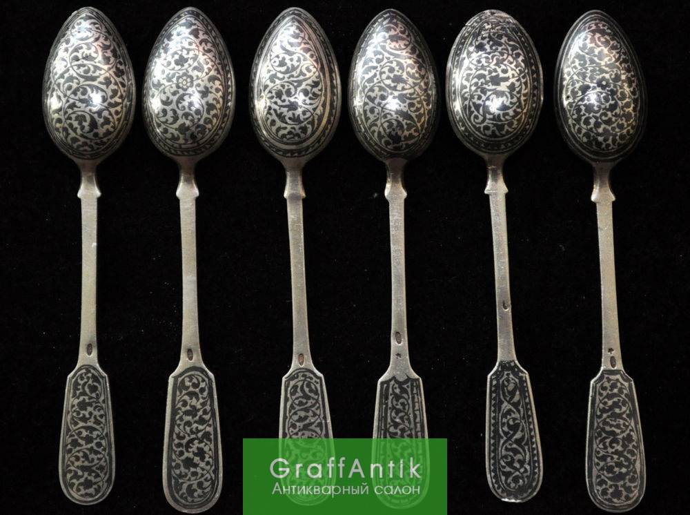 Серебряные ложки с чернью, Кубачи — скупка