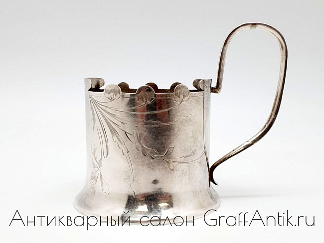 Серебряный "ПОДСТАКАННИК ЦВЕТЫ" Россия