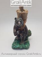 Керамическая статуэтка "Маша и медведь" Гжель