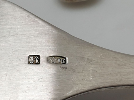 Антикварные серебряные " ВИЛКИ " Позолота, Серебро 916 пробы