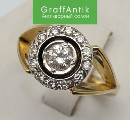 Золотое кольцо с бриллиантами 750