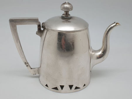 Антикварный серебряный Чайник - Кофейник, серебро 84 пробы, позолота