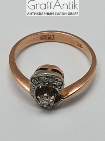 Кольцо золотое 585 с бриллиантами