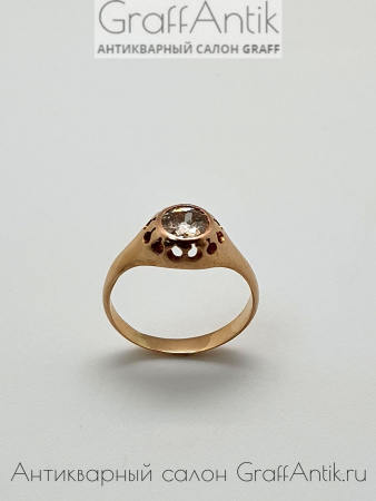Антикварное кольцо с бриллиантом 56 проба