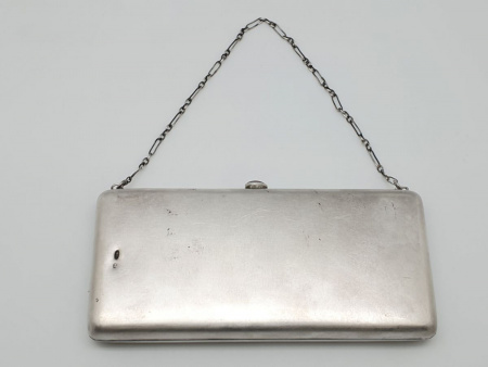 Антикварный серебряная "Театральная сумка, клатч" Серебро 84 пробы, штихель