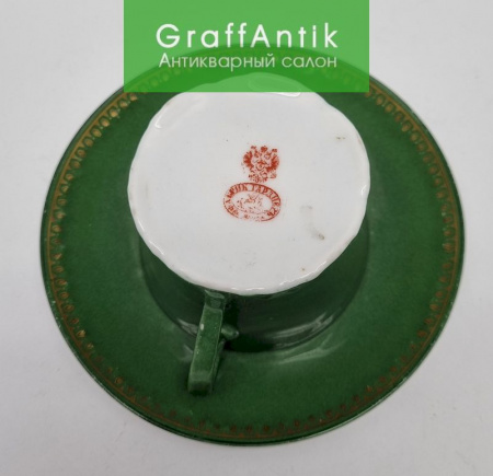 Купить Антикварная фарфоровая чайная пара, Гарднер 19 век