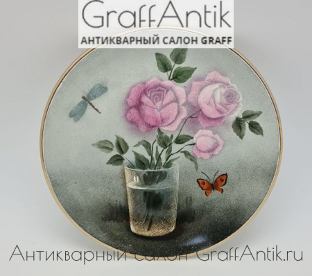 Купить Авторская тарелка "Розы",Товарищество Кузнецовский Фарфор