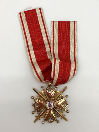 Орден Святого Станислава 2 степени с мечами. Золото 56 пробы