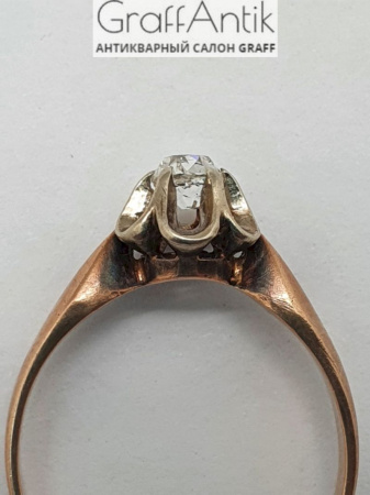Советское золотое кольцо 585 пробы с бриллиантом