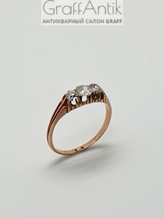 Старинное кольцо с бриллиантами 583 проба