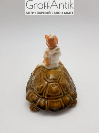 Купить Керамическая статуэтка "Буратино на черепахе" Гжель