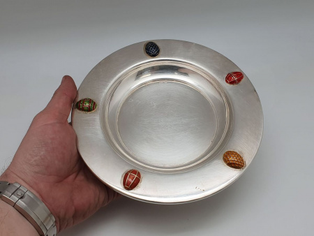 Серебряная тарелка глубокая "Пасхальные яйца" Царская Россия