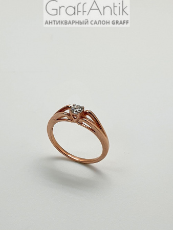 Золотое кольцо с бриллиантом 585 проба