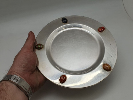 Серебряная тарелка "Пасхальные яйца" Царская Россия
