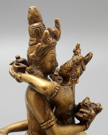 Будда в союзе Юб Ян - Старинная статуэтка 19 века - Китай