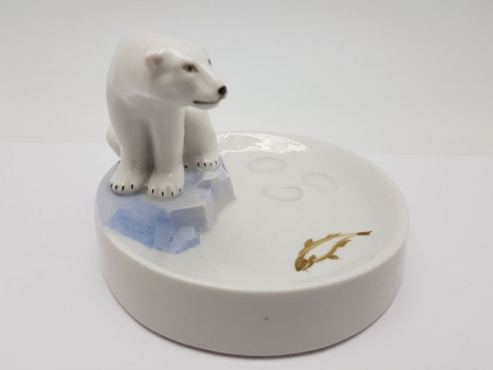 Купить Фарфоровая статуэтка "Медведь на льдине" пепельница ЛФЗ