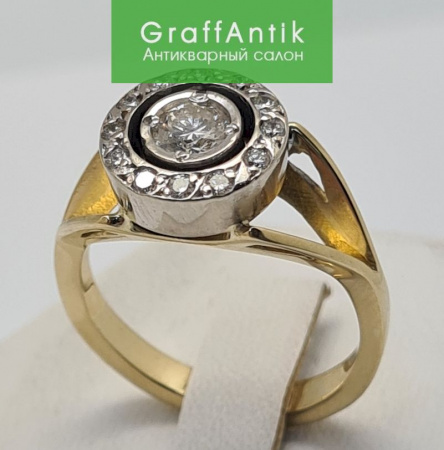 Золотое кольцо с бриллиантами 750