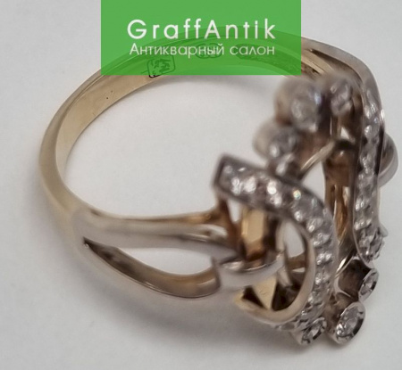 Золотое кольцо с бриллиантами 585 пр