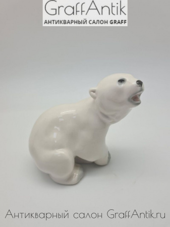 Купить Фарфоровая статуэтка "Белый медвежонок" ЛФЗ