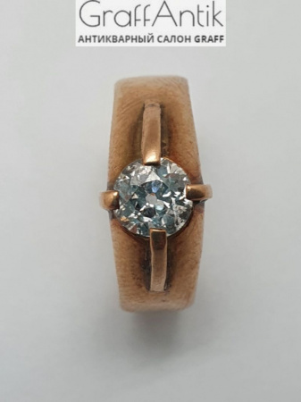 Антикварное золотое кольцо 56 пробы с бриллиантом