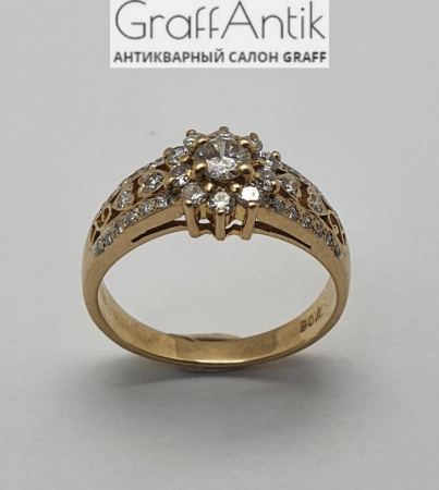Кольцо золотое 750 проба с бриллиантами