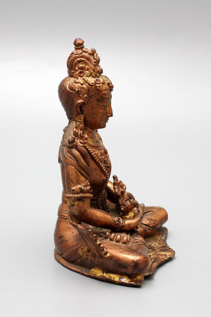 Будда Амитаюс 14 см - Антикварная тибетская статуэтка 19 века