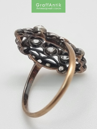 Антикварное золотое кольцо с бриллиантами
