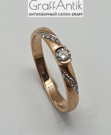 Кольцо золотое с бриллиантами