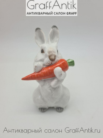 Купить Фарфоровая статуэтка "Заяц с морковкой" ЛФЗ