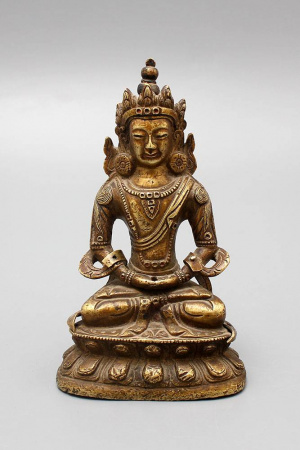 Будда Амитаюс 15 см - старинная статуэтка буддийского божества 19 века - Китай