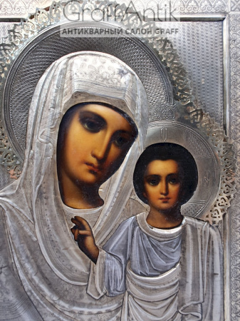 Старинная икона "Казанской Божией Матери"