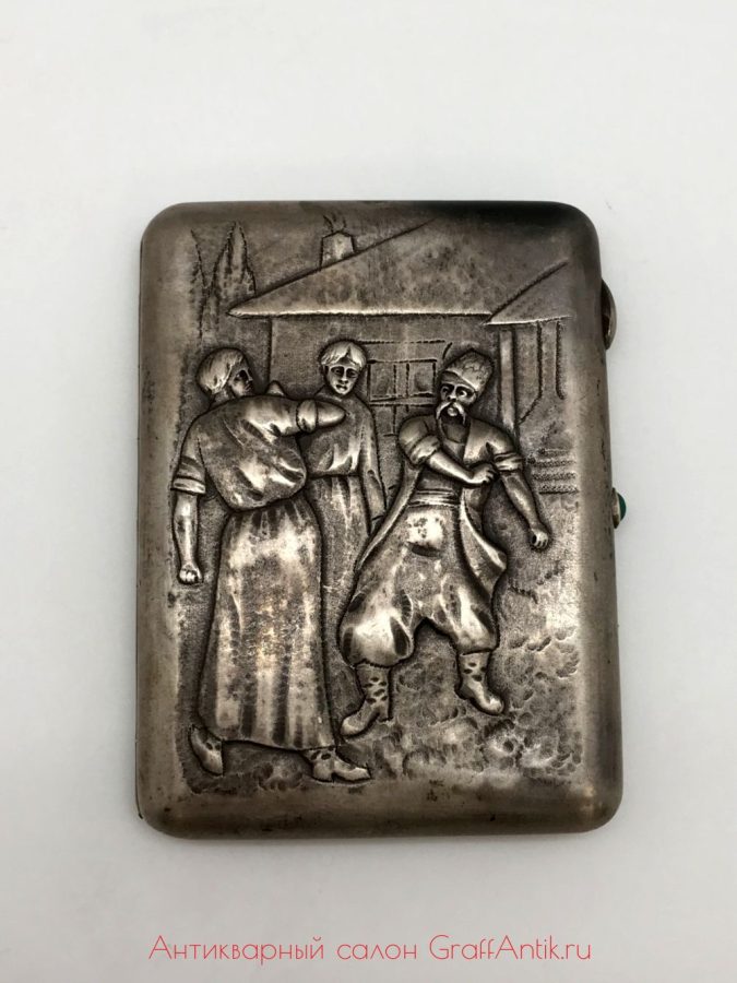 Серебряный портсигар, 84 проба, до 1917 года