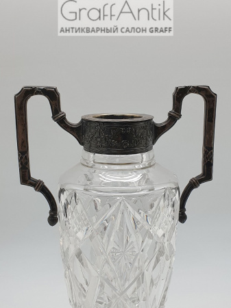 Хрустальная ваза с серебром