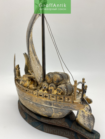 Серебряная композиция "Японский корабль"
