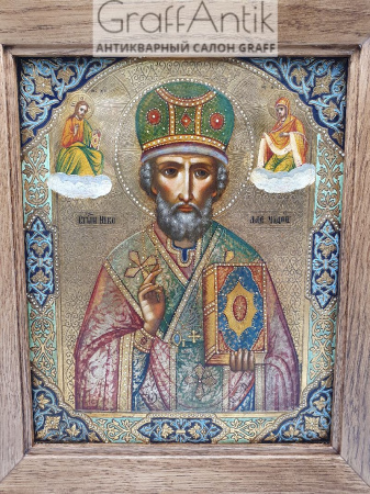 Старинная икона "Святой Николай Чудотворец"