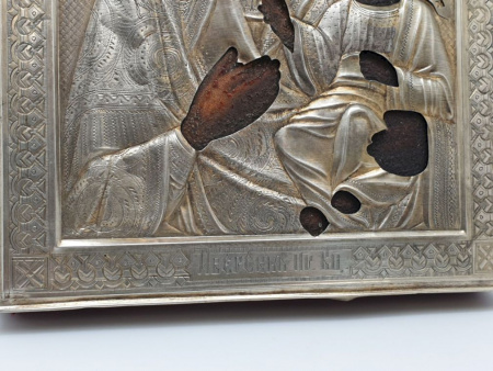 Серебряная "Иверская икона Пресвятой Богородицы" Позолота. Серебро 84 пробы