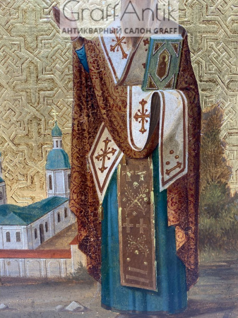 Старинная икона "Святой Моисей Архиепископ Новгородский""